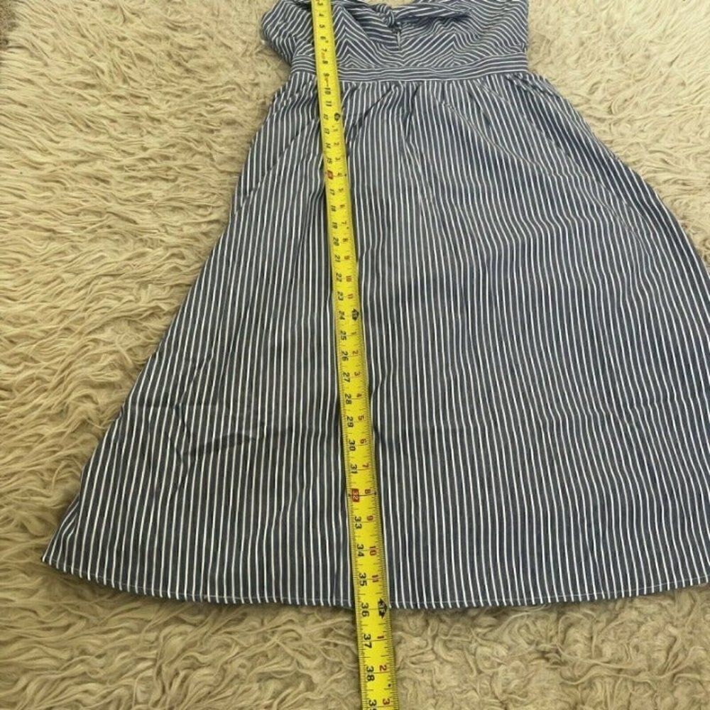 Lulus Joyful Days Blue & White Striped Knotted Front Midi Strappy Dress S NWOT - Picture 8 of 12